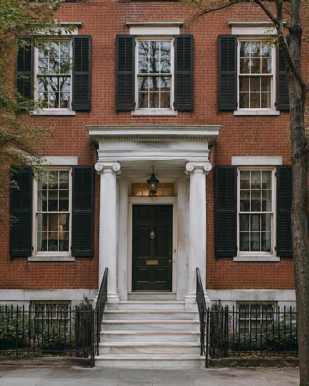 Washington Square North, Greek Revival townhouse